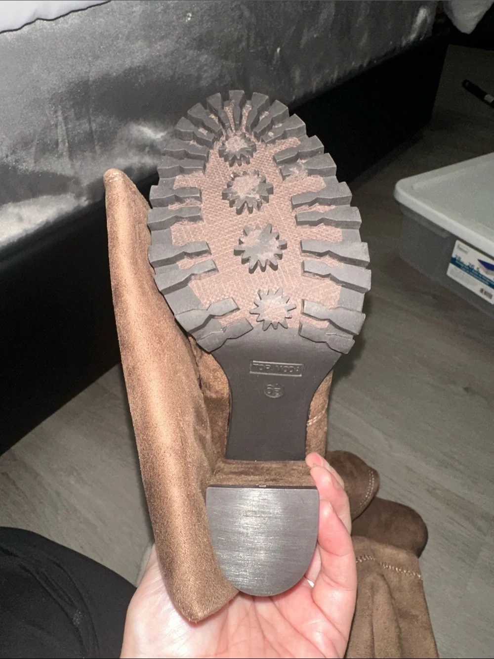 New Brown Over-the-Knee Suede Heeled Boots